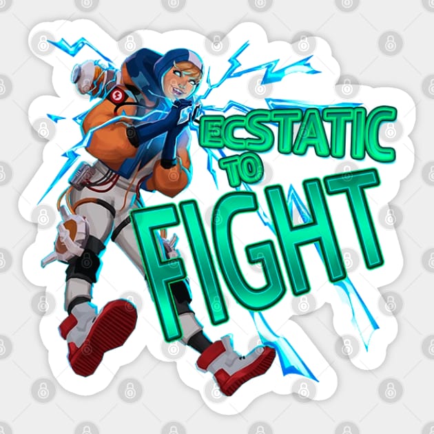 Wattson - Ecstatic To Fight Sticker by Paul Draw